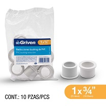 REDUCIDOR BUSHIN LISO GRIVEN DE PVC 1"X3/4"