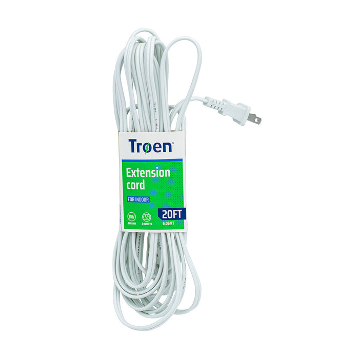 EXTENSION ELECTRICA TROEN BLANCA PARA INTERIOR 20FT (F.100 PZA )