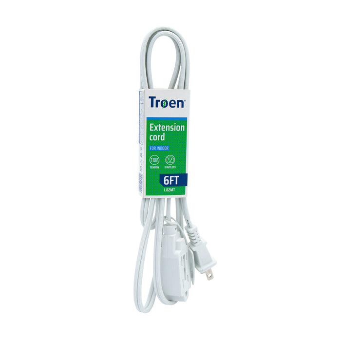 EXTENSION ELECTRICA TROEN PARA INTERIOR BLANCA 6FT (F 100 PZA )