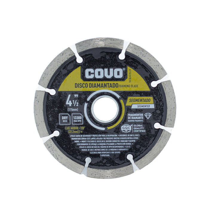 DISCO DIAMANTADO COVO BORDE SEGMENTADO 4 0.5plg. (F. 96 PZA)