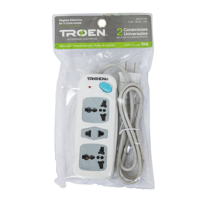 REGLETA ELECTRICA TROEN CONEXIONES UNIVERSALES (F. 48PZA)