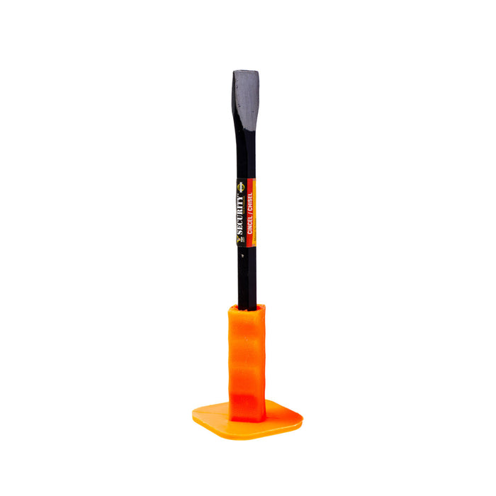 CINCEL SECURITY PUNTA PLANA MANGO PLASTICO 250X16MM (F. 24 PZA)