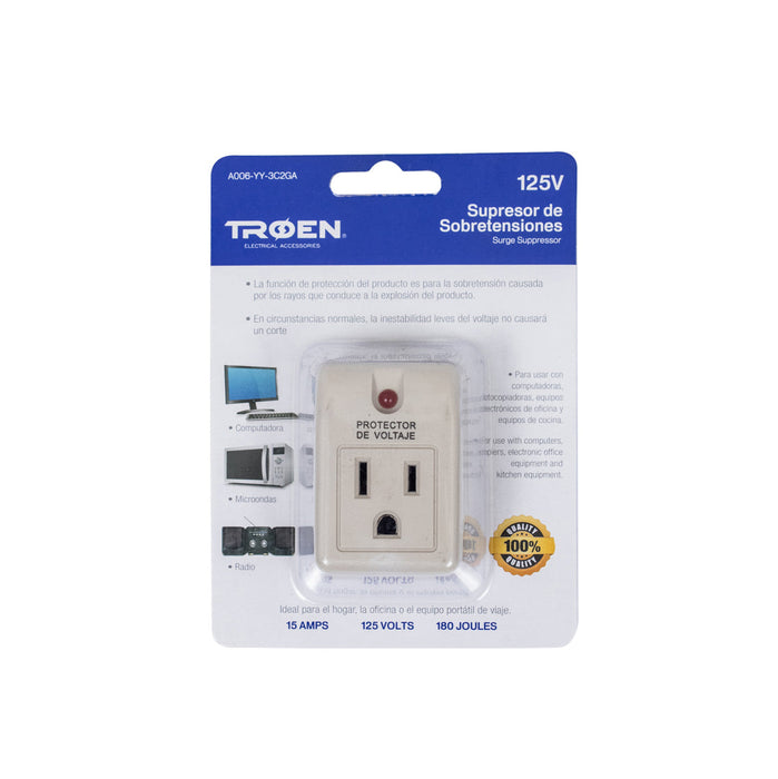 PROTECTOR DE VOLTAJE TROEN SENCILLO 15A 125V (F. 144 SETS