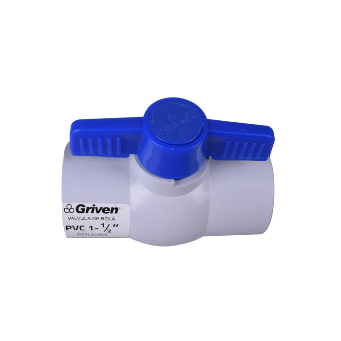 VALVULA DE BOLA 1plg.X0.5plg. PVC GRIVEN SECURITY (F. 60 PZA)
