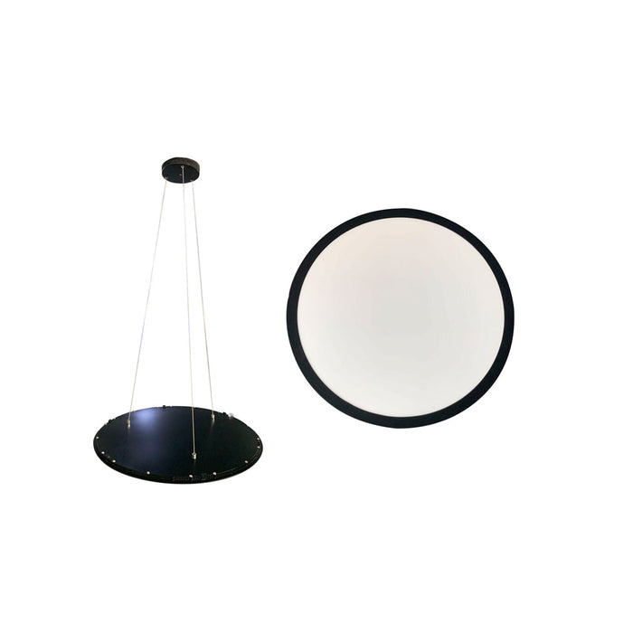 LAMPARA COLGANTE REDONDA BORDE NEGRO ANGEL LIGHT 36W (F. 12 PZA)