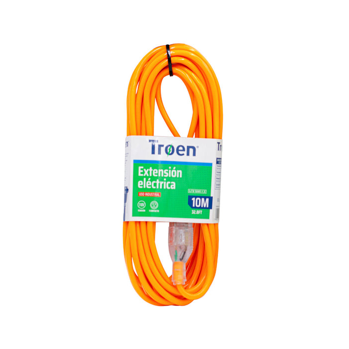 EXTENSION ELECTRICA TROEN POLARIZADA 10M NEON YELLOW-ORANGE (F. 10 PZA)