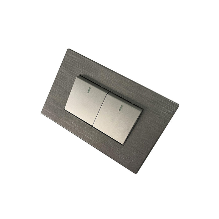 INTERRUPTOR DOBLE TROEN 3 WAY GRIS