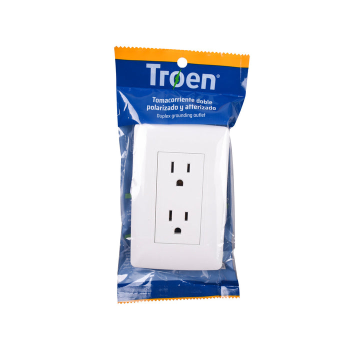 TOMACORRIENTE DOBLE BLANCO TROEN (F. 120 PZA)