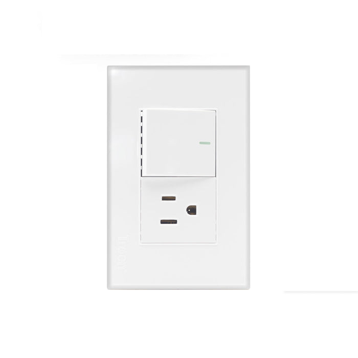 INTERRUPTOR C-TOMACORRIENTE TROEN BLANCO (F. 120 PZA)