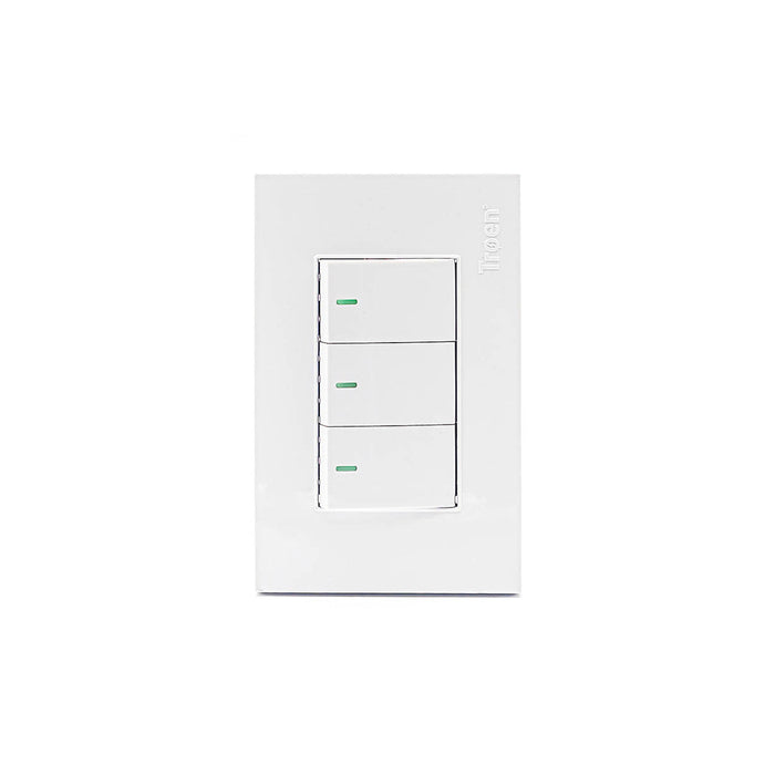 INTERRUPTOR TRIPLE TROEN BLANCO 10A ESTANDAR (F. 120 PZA)