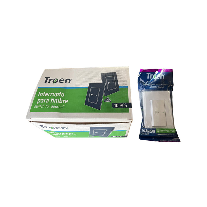 INTERRUPTOR TROEN PARA TIMBRE DE PUERTA BLANCO