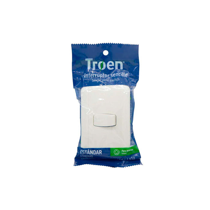 INTERRUPTOR TROEN SENCILLO DE EMPOTRAR BLANCO (F. 120 PZA)