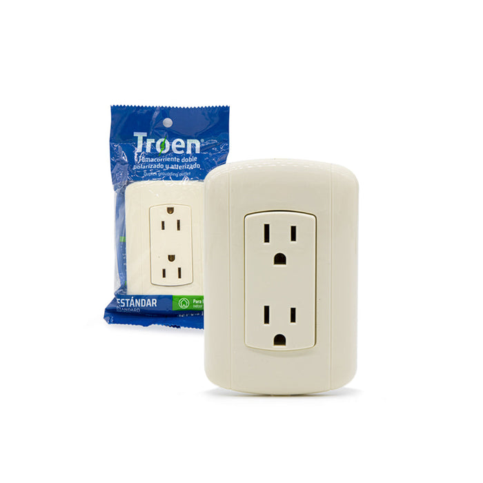 TOMACORRIENTE TROEN DOBLE BLANCO EMPOTRAR (F. 120 PZA)