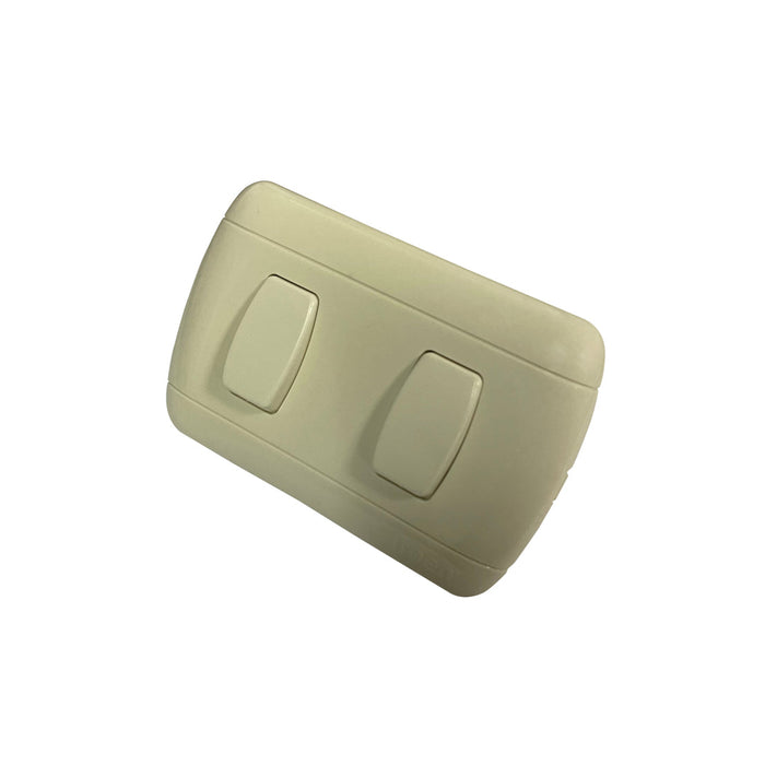 INTERRUPTOR DOBLE TROEN 10A 3 WAY BLANCO HUESO