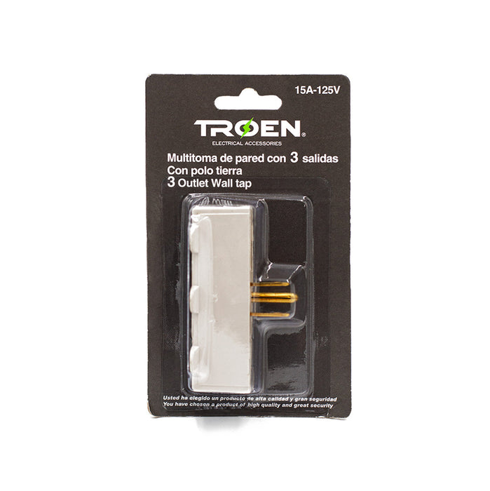 ADAPTADOR TOMACORRIENTE 3 SALIDAS 15A TROEN (F. 96 PZA)