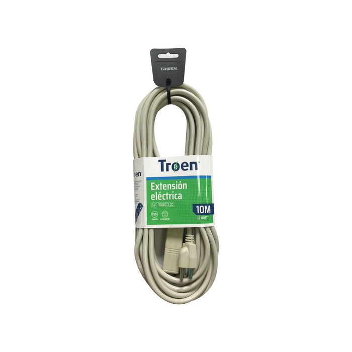EXTENSION ELECTRICA TROEN POLARIZADA 3 SALIDAS 10M (F. 18 PZA )