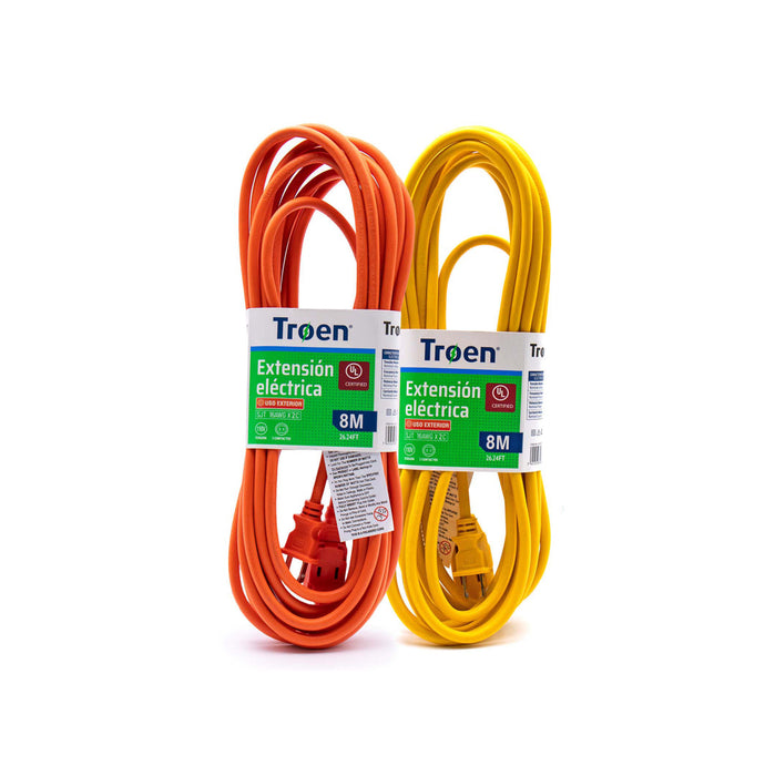 EXTENSION ELECTRICA TROEN UL 8M AMARILLO-NARANJA (F. 20 PZA)