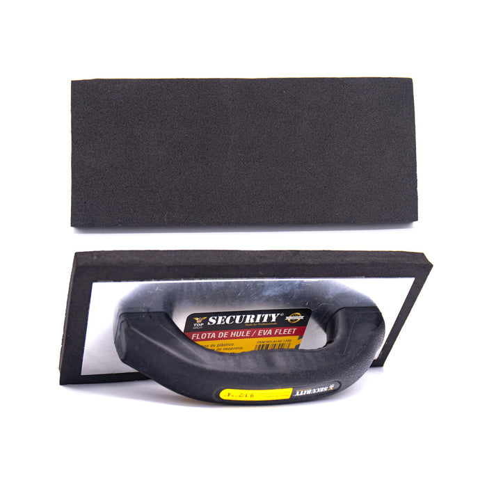 LLANA DE HULE SECURITY MANGO PLATICO NEGRO 9 0.5plg.X4plg. (F. 36 PZA)