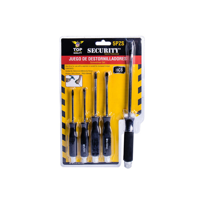 SET DE DESARMADORES SECURITY DE GOLPE 5PZA (F. 36 SETS )