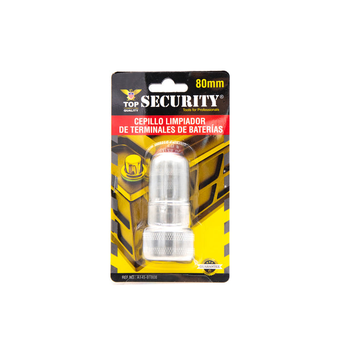 CEPILLO LIMPIADOR DE TERMINALES DE BATERIAS SECURITY 80MM (F. 100 PZA)