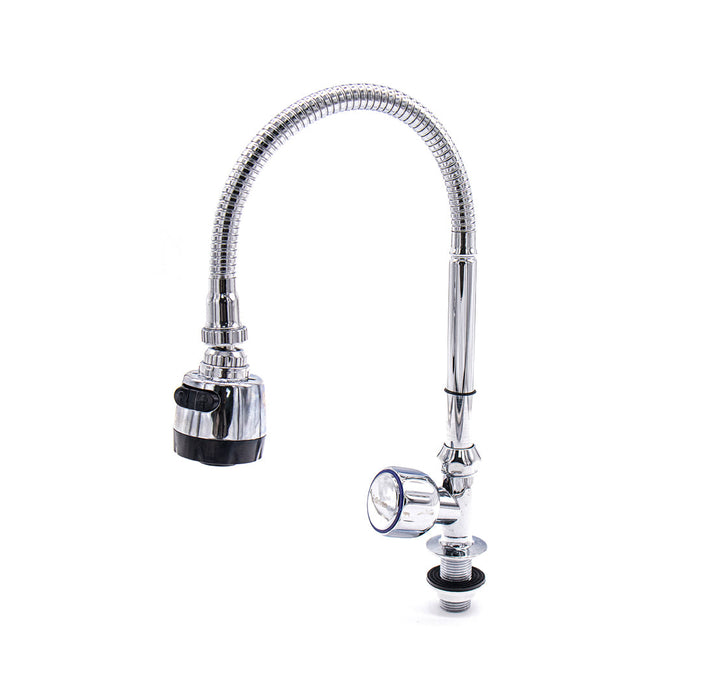 LLAVE PARA FREGADERO FLEXIBLE GRIVEN CROMADO (F. 20 PZA)