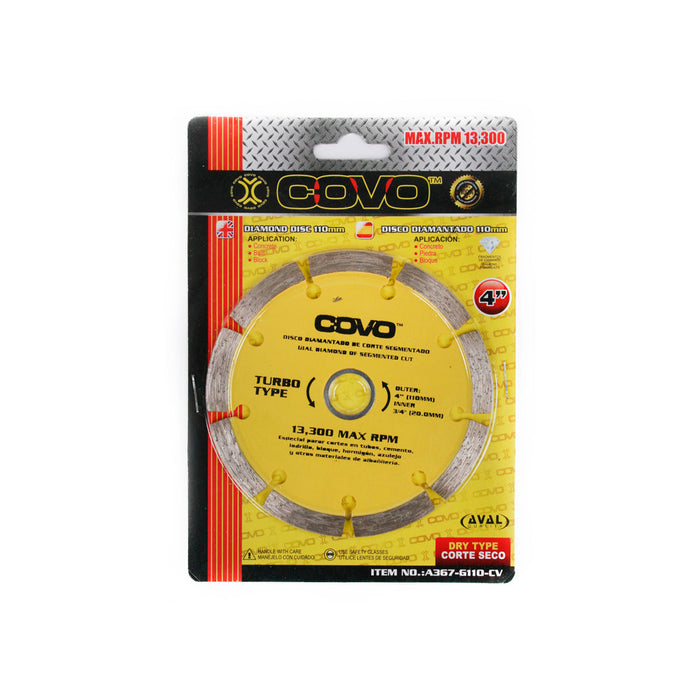 DISCO DIAMANTADO COVO CORTE SEGMENTADO 4 0.5plg. 110MM