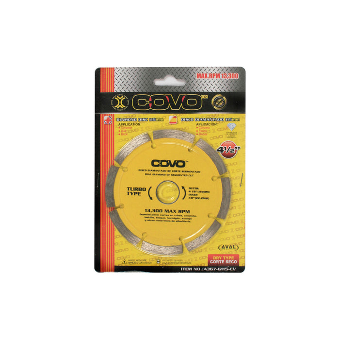 DISCO DIAMANTADO COVO CORTE SEGMENTADO 4 0.5plg.115MM