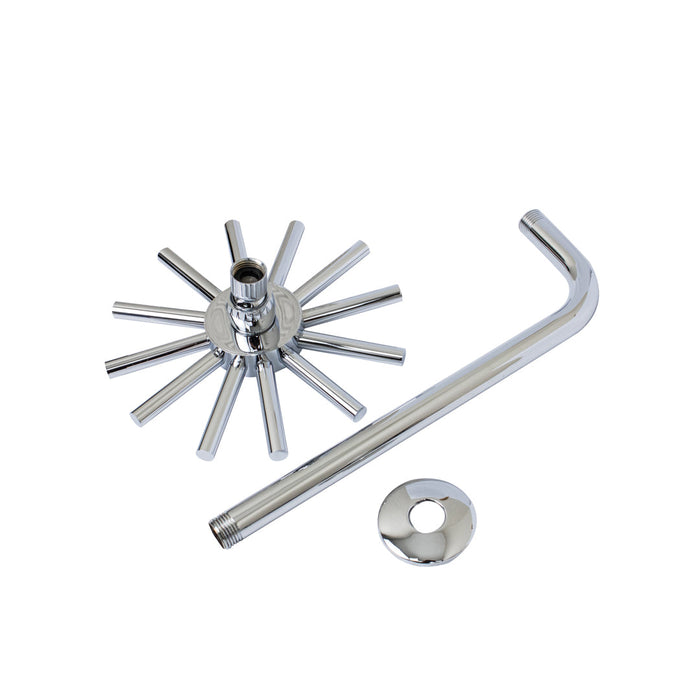 REGADERA GRIVEN PLATEADA CON BRAZO Y CHAPETON (F. 12 PZA)
