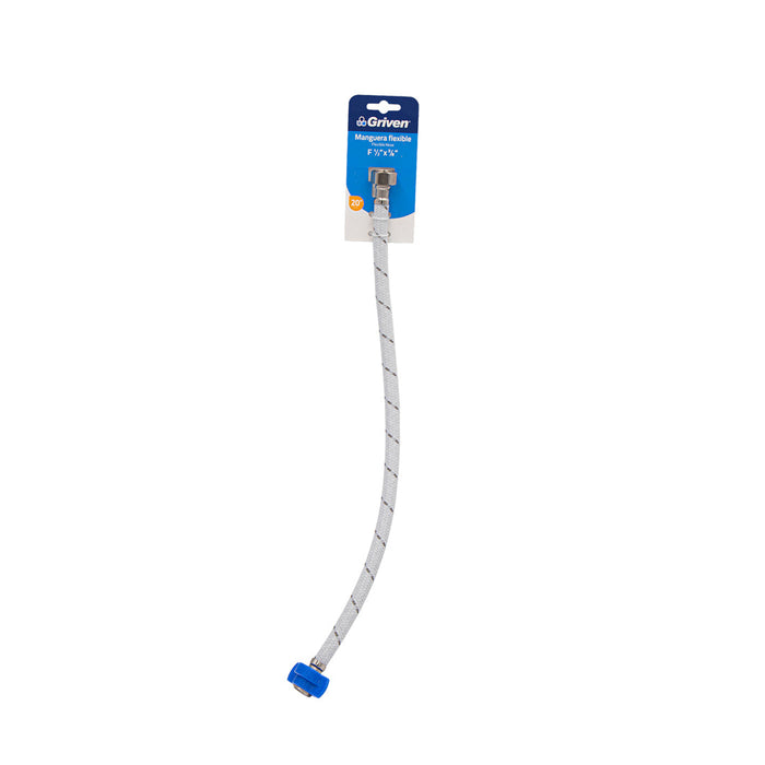 MANGUERA DE ABASTO GRIVEN DE 20CM 0.5plg.X0.375plg. (F. 100 PZA)