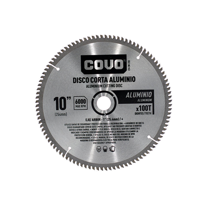 DISCO COVO CORTA ALUMINIO 100T-10plg. (F. 20 PZA)