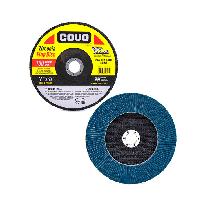DISCO COVO DE PULIR DE CIRCONIO 7plg. G-100 (F. 100 PZA)