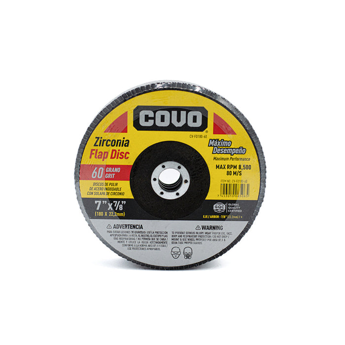 DISCO COVO DE PULIR DE CIRCONIO 7plg. G-60 (F. 100 PZA)