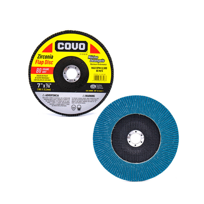 DISCO COVO DE PULIR DE CIRCONIO 7plg. G-80 (F. 100 PZA)