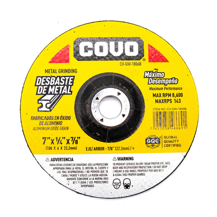 DISCO COVO DESBASTE DE METAL 7 0.25 (F. 50 PZA)