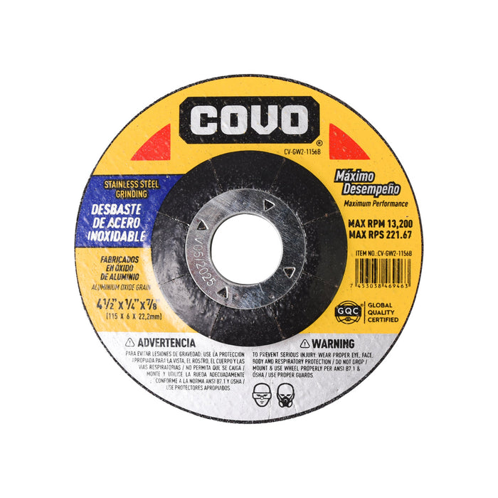 DISCO DE DESBASTE COVO 4 0.5plg.X0.25plg.X0.875plg. (F. 100 PZA)