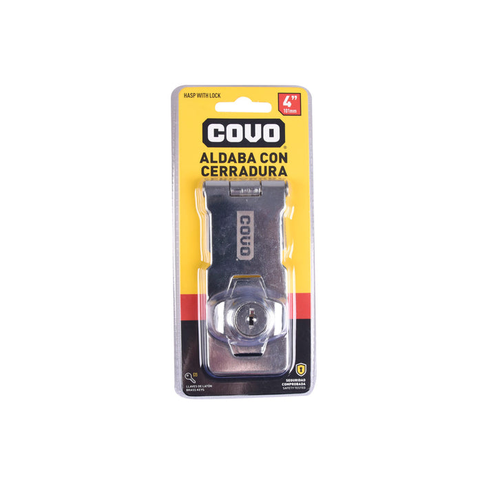 ALDABA C-CERRADURA COVO PLATEADA 4plg. (F. 60 SETS)
