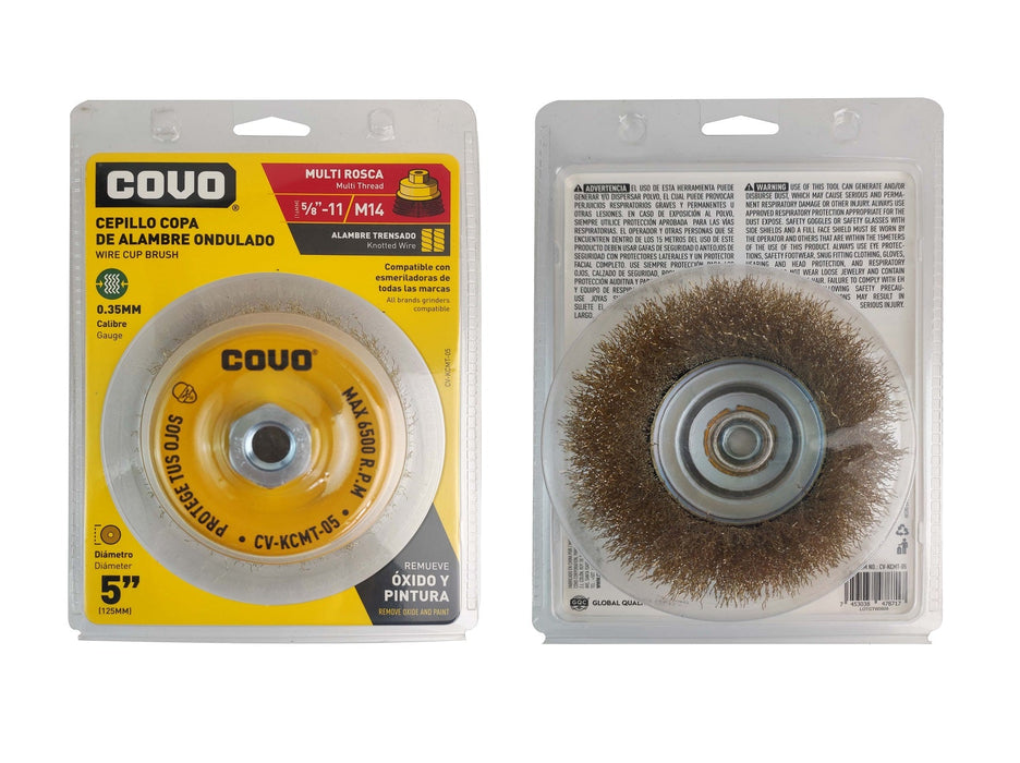 CEPILLO COVO COPA DE ALAMBRE ONDULADO MULTIROSCA 5" (F. 24 PZA)