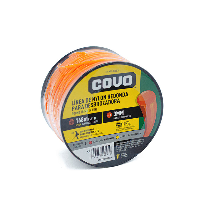 LINEA D-NYLON COVO REDONDA P-DESBROZADORA 168M-3MM (F. 8 ROLLOS)