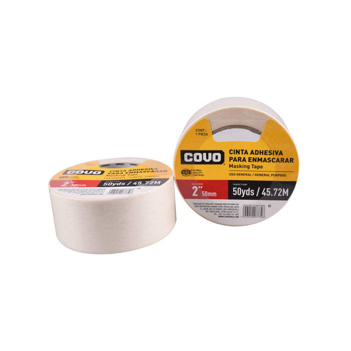 CINTA ADHESIVA COVO PARA ENMASCARAR 2plg. 50YDS (F. 36 PZA)