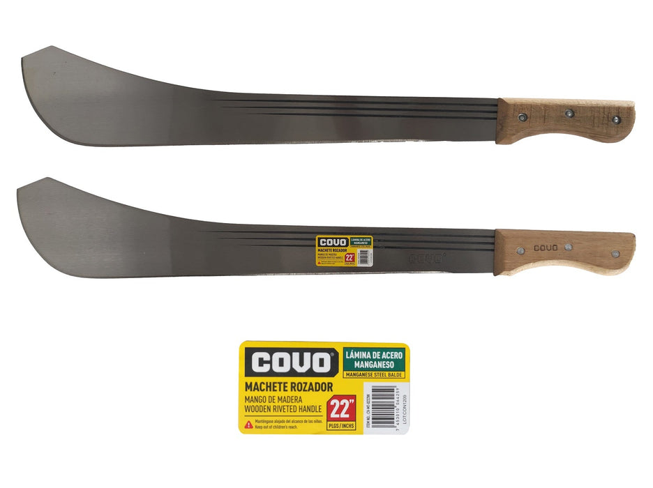 MACHETE ROZADOR COVO MANGO DE MADERA 22" (F. 48 PZA)