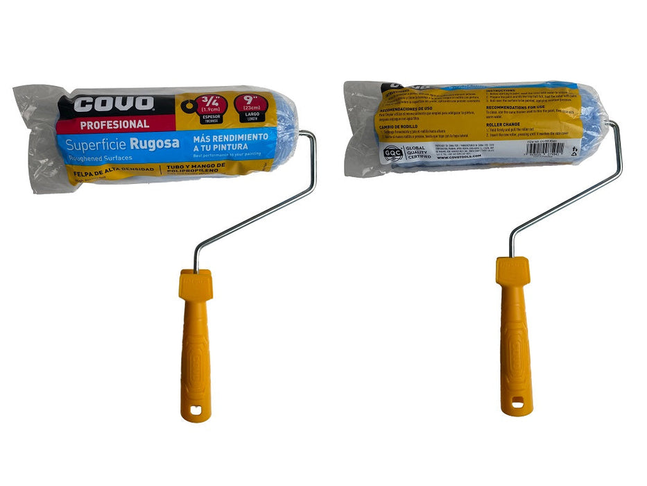 RODILLO CON CUBIERTA P/PINTAR COVO SUPERFICIE RUGOSA 3/4"X9" (F. 48 PZA)