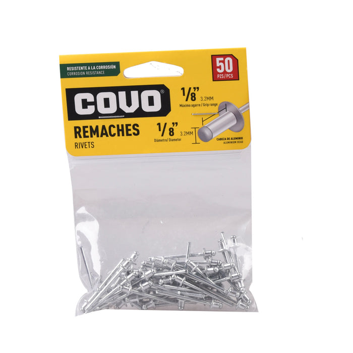 REMACHES COVO 0.125plg.X0.125plg. 50 PIEZAS (F. 100 SETS)