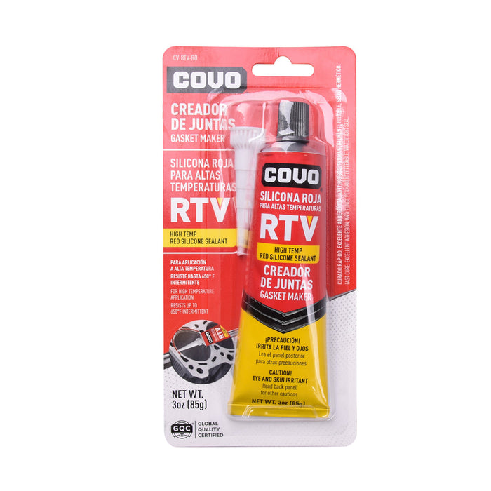 SILICONA ROJA COVO PARA ALTAS TEMPERATURAS RTV (F. 120 PZA)