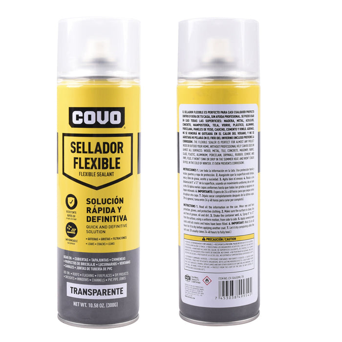 SELLADOR FLEXIBLE DE SILICONA COVO TRANSPARENTE (F. 12 PZA)