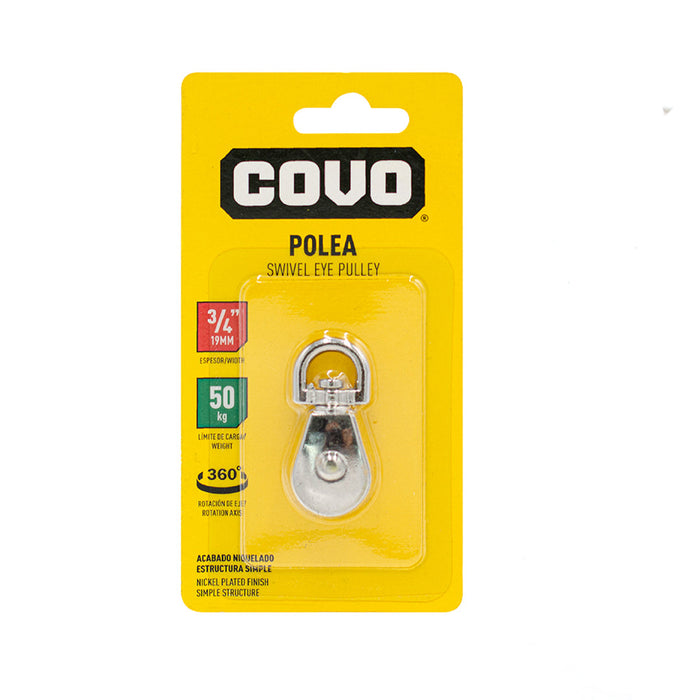 POLEA COVO 0.75plg. PARA CARGA 50 KG (F. 144 PZA)