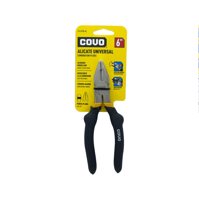 ALICATE UNIVERSAL COVO PUNTA PLANA 6"