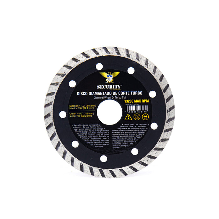 DISCO DIAMANTADO SECURITY CORTE TURBO DE 4 0.5 (F. 96 PZA)