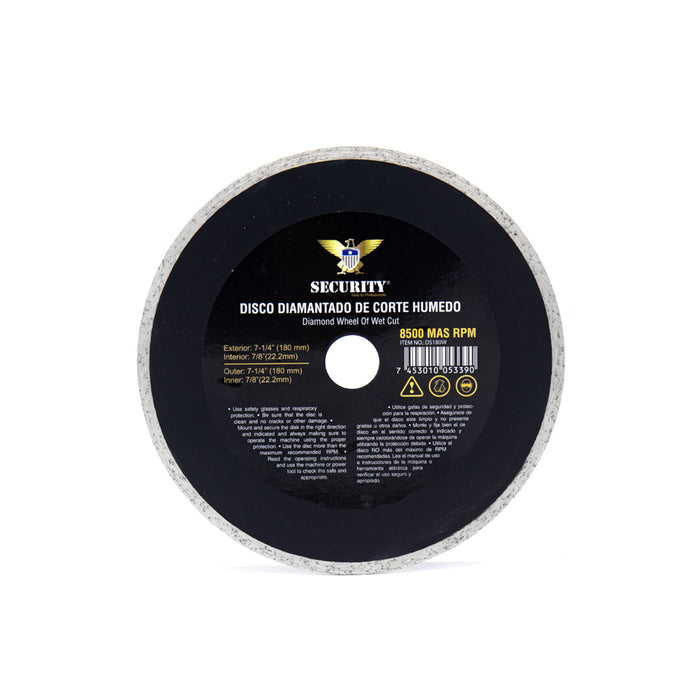 DISCO DIAMANTADO SECURITY CORTE HUMEDO DE 70.25 (F. 50 PZA)