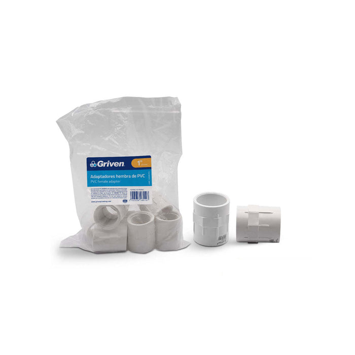 ADAPTADOR HEMBRA DE PVC GRIVEN 1plg (F. 400 PZA)