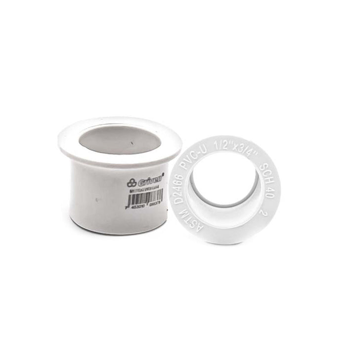 REDUCTOR BUSHING DE PVC GRIVEN 0.75plg.X0.5plg. (F. 1000 PZA)